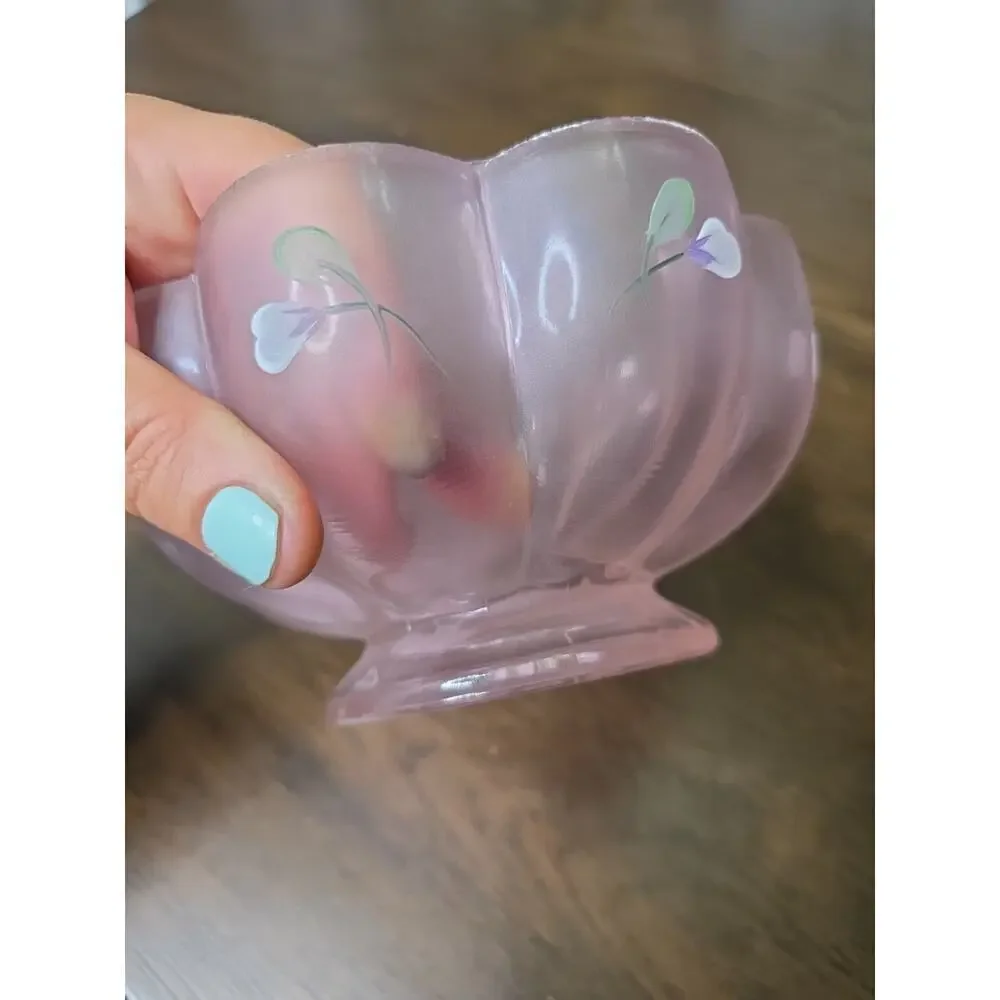Shelley Fenton Signed Covered Candy Dish Pink Chiffon Spring Splendor Limited Ed
